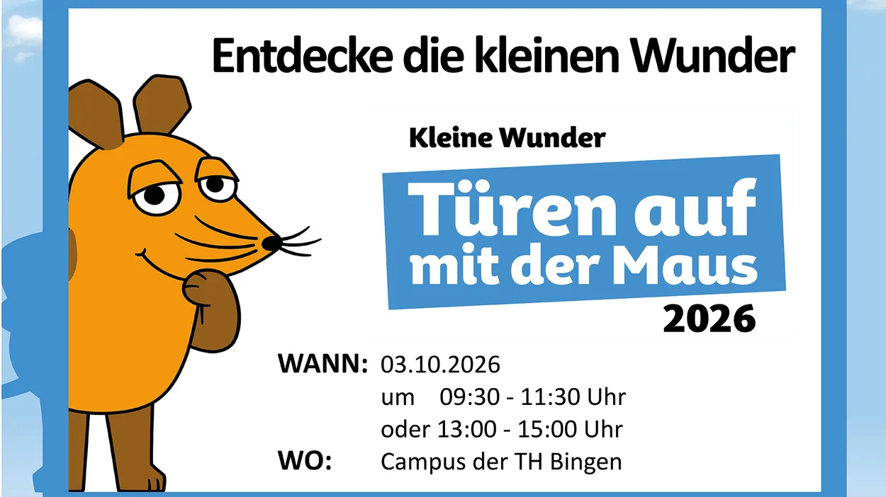 Maus schaut ins Bild hinein: 03.10.2026, 9:30 - 11:30 Uhr oder 13:00 - 15:00 Uhr