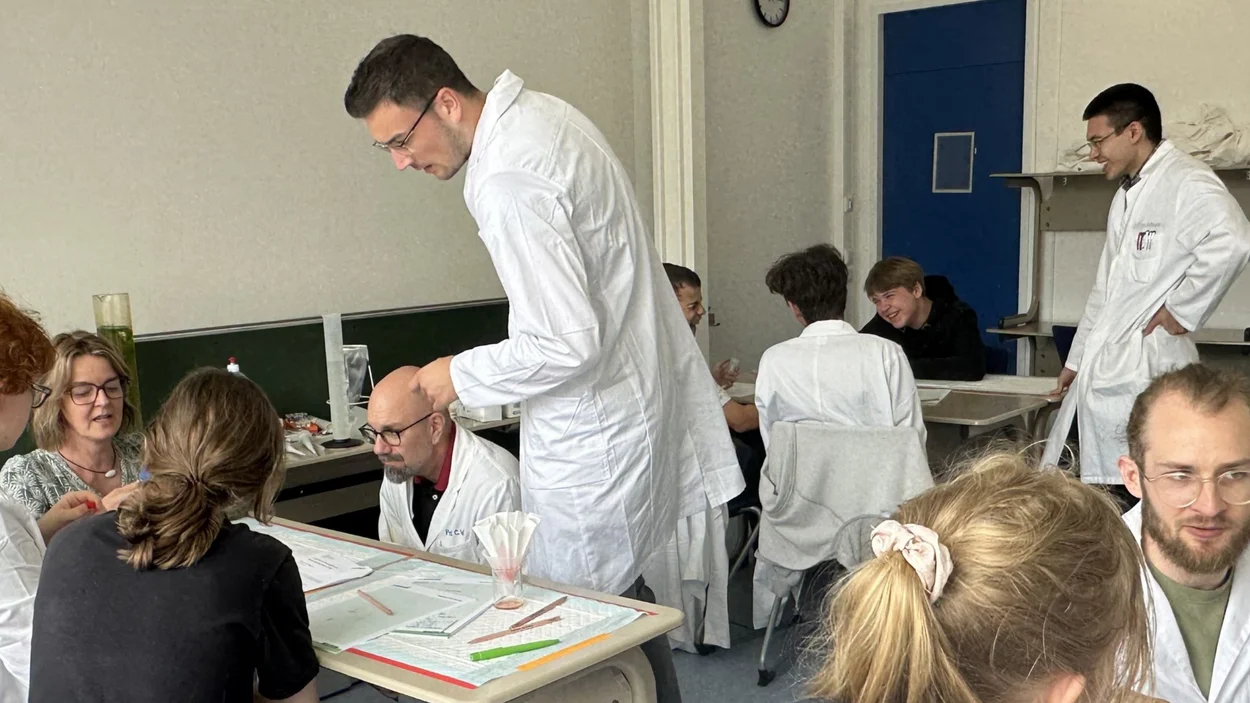 Schüler*innen isolieren Erbmaterial