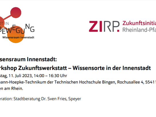 Workshop Zukunftswerkstatt – Wissensorte in der Innenstadt