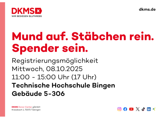 DKMS-Registrierungsaktion an der Technischen Hochschule Bingen