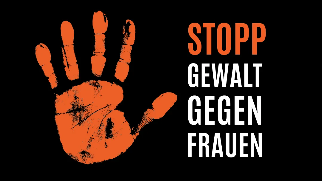 Schwarzer Hintergrund mit orangenem Handabdruck