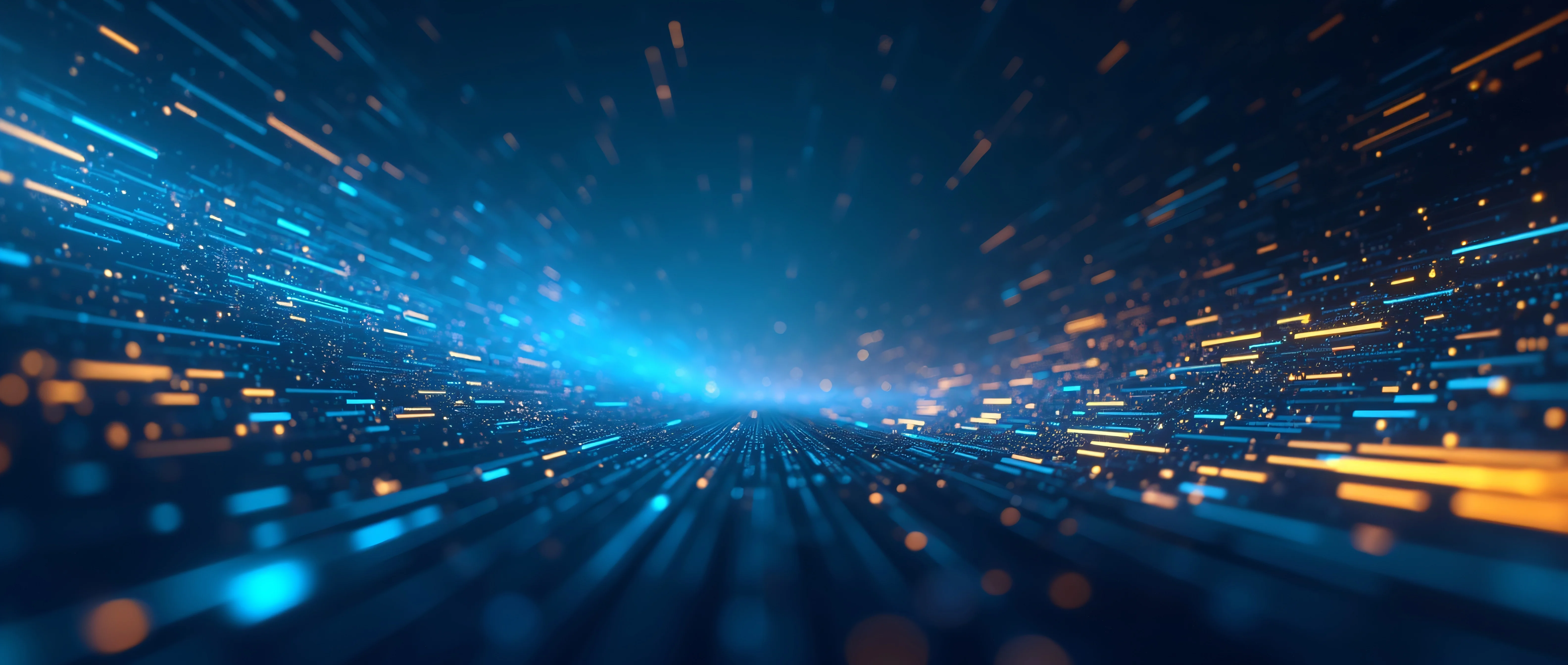 Forschungsbild, blau mit bunten Strichen