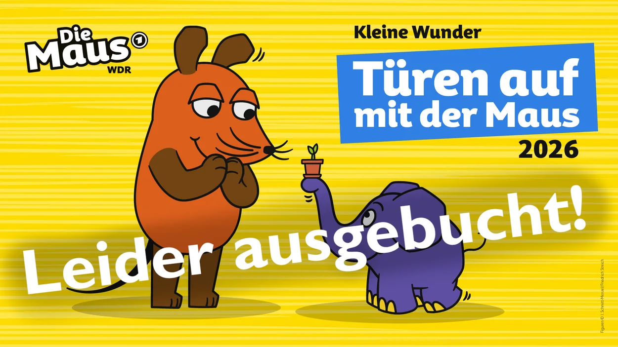 Maus und Elefant mit Blumentopf