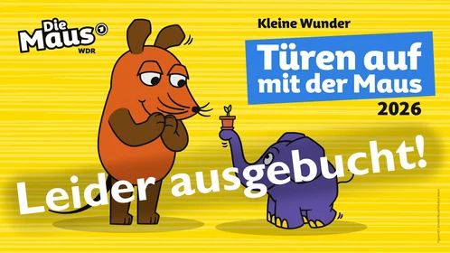 Maus und Elefant mit Blumentopf