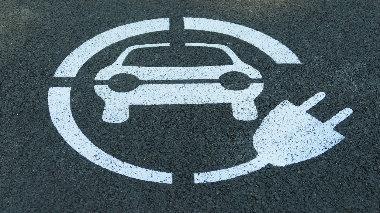 Illustration eines Elektroautos