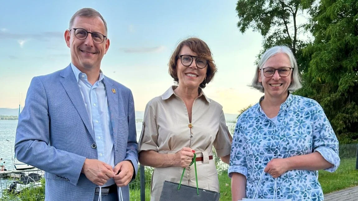 Landrat Thomas Barth, stv. Landrätin Jolanta Barska, Prof. Dr. Antje Krause