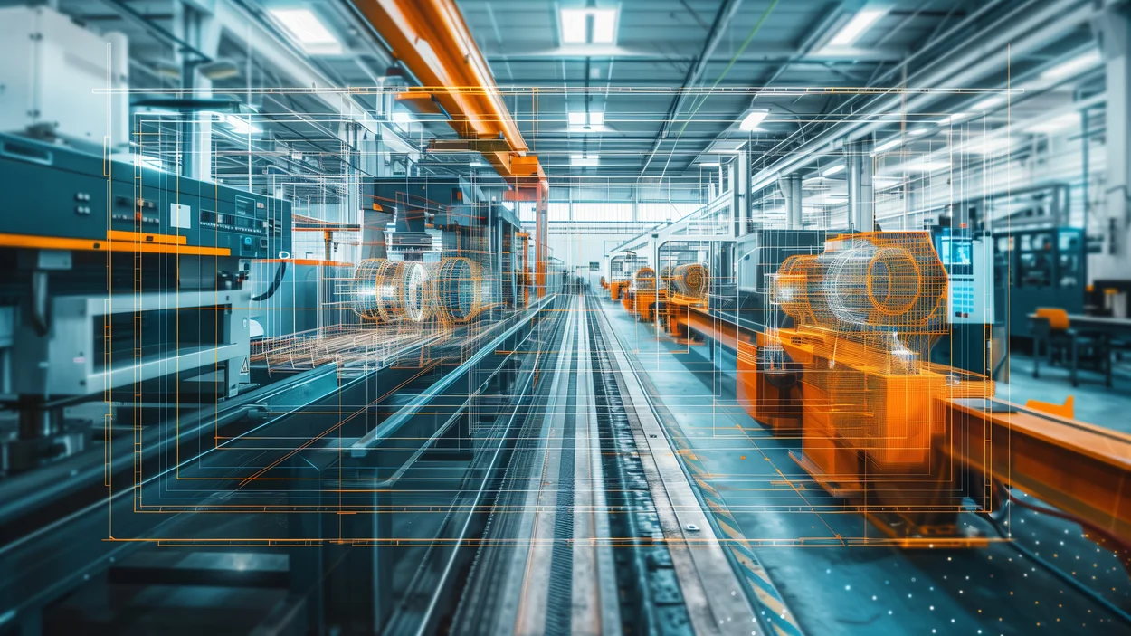 Fabrikanlage mit KI Linien