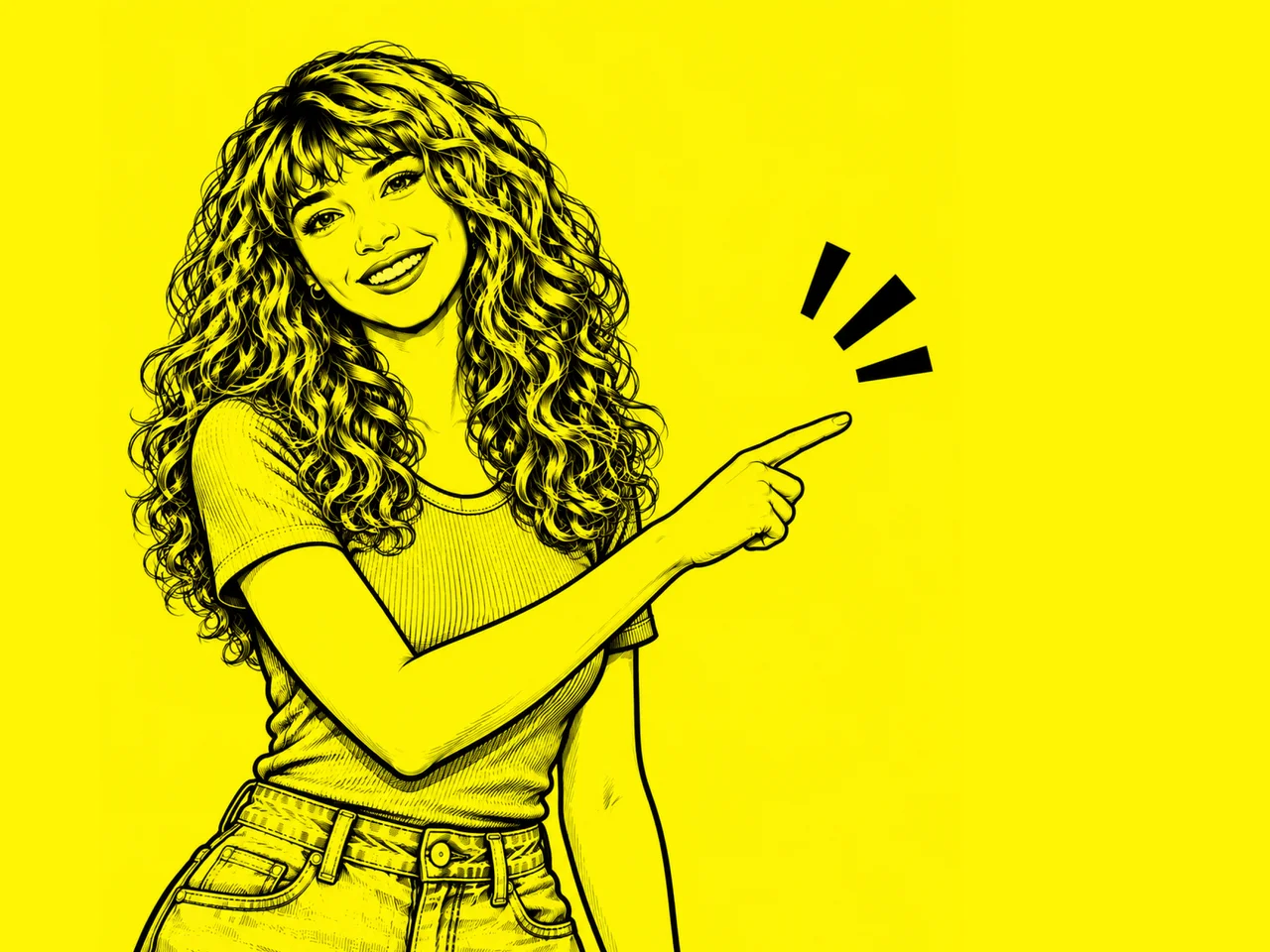 Illustration einer Studierenden vor gelbem Hintergrund